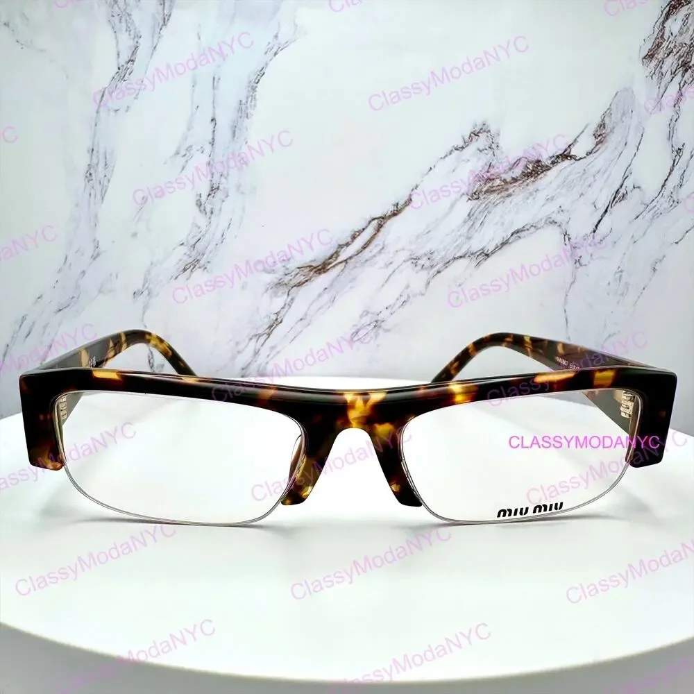 NEW MIU MIU Sunglasses Honey Havana Brown Vedette Clear Blue Light Lens
